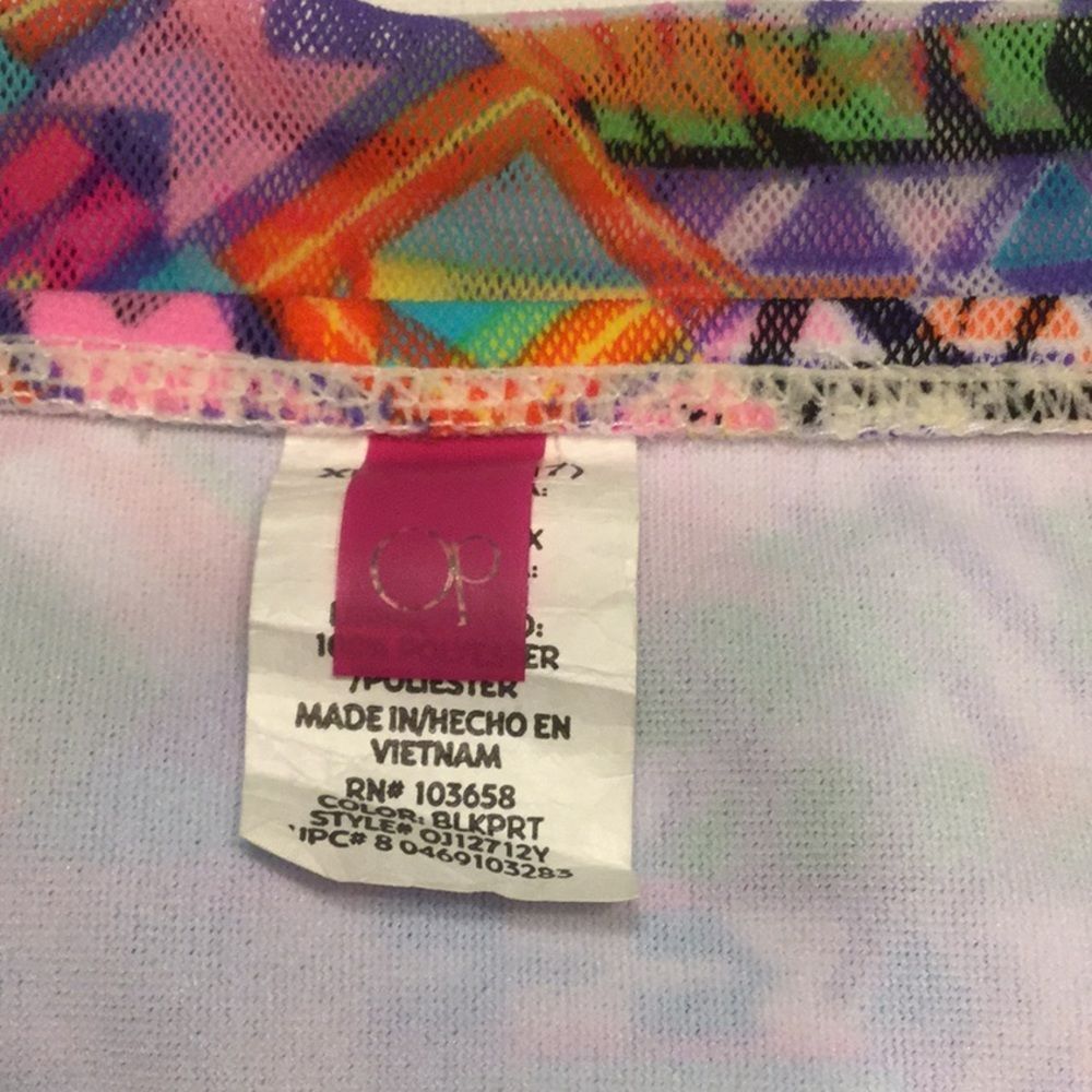 Op Skirted Scoop Bikini Bottoms Bright Geometric - Picture 6 of 8
